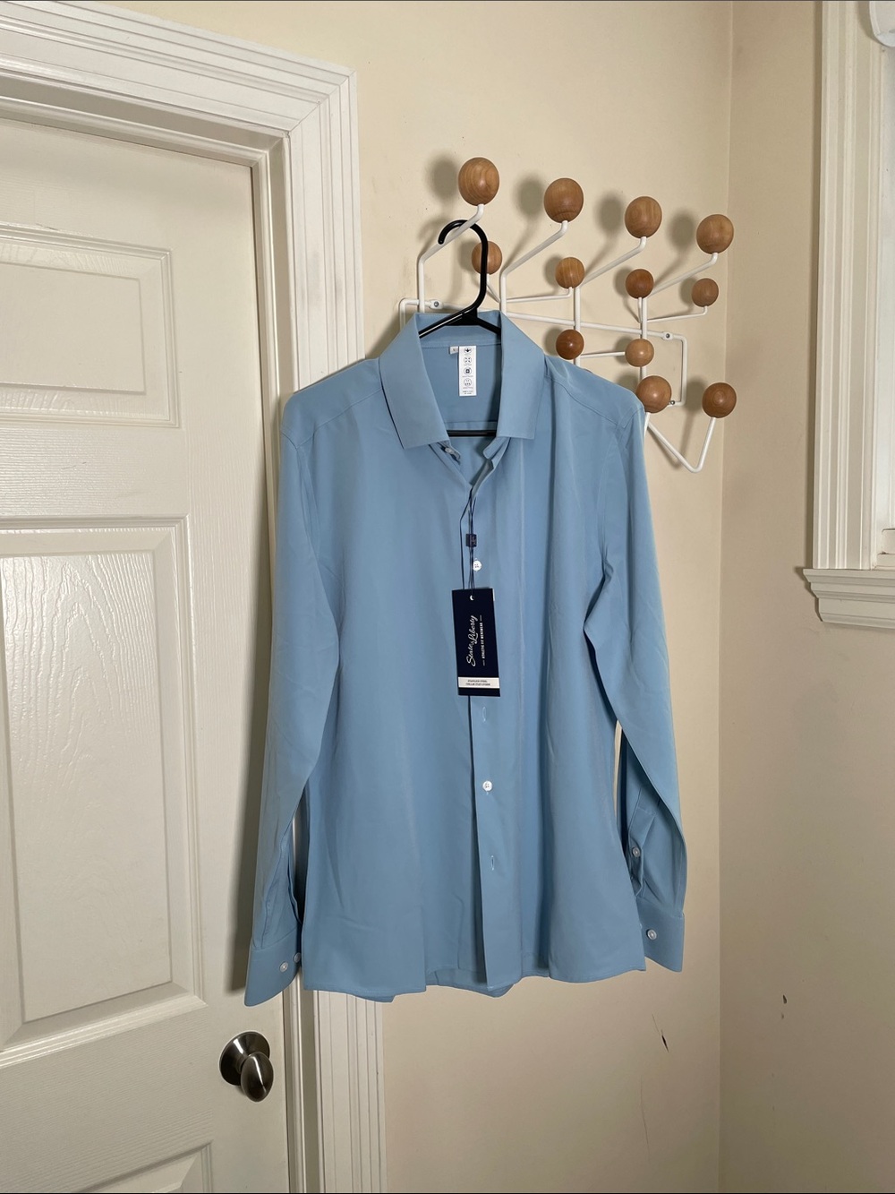 State & Liberty NWT Formal Classic Button Down Dress Shirt   Light Blue L